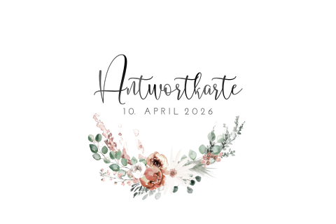 Hochzeit Antwortkarte mit Blumen und Sechskant