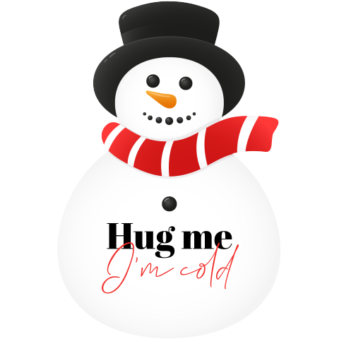 Lustige Weihnachtskarte in Schneemann-Form