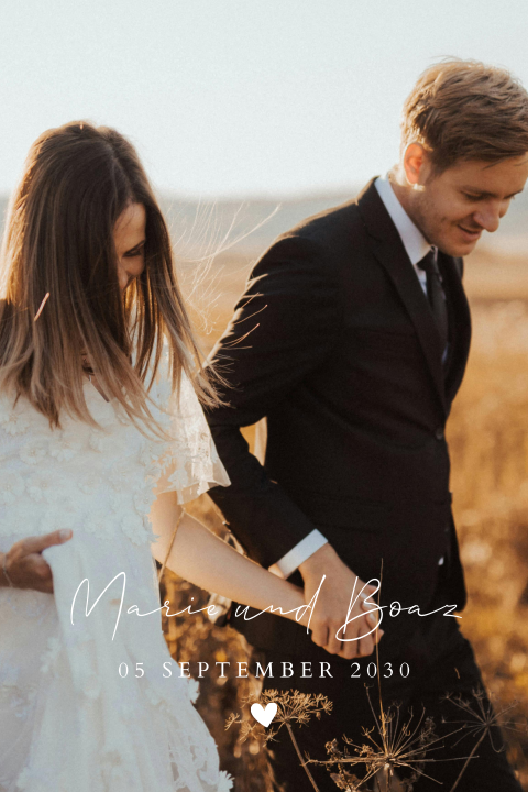 Elegante Magnetkarte als Dankeschön zur Hochzeit