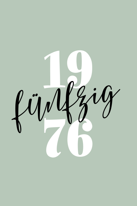 Schlichte Einladung zum 50. Geburtstag mit Jahreszahl