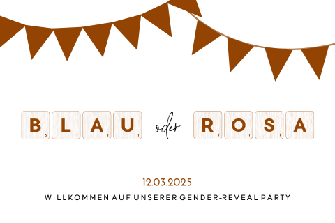 Gender Reveal Einladungskarte