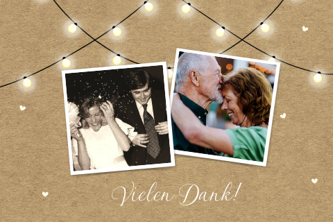 Kraftlook Danksagung goldene Hochzeit mit Foto und Lichterketten