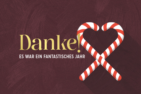 Geschäftliche Dankeskarte zu Weihnachten mit Zuckerstangen