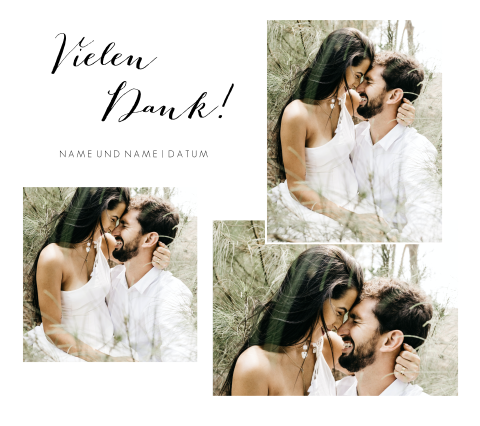 Hochzeitsdankeskarte mit schönen Fotos