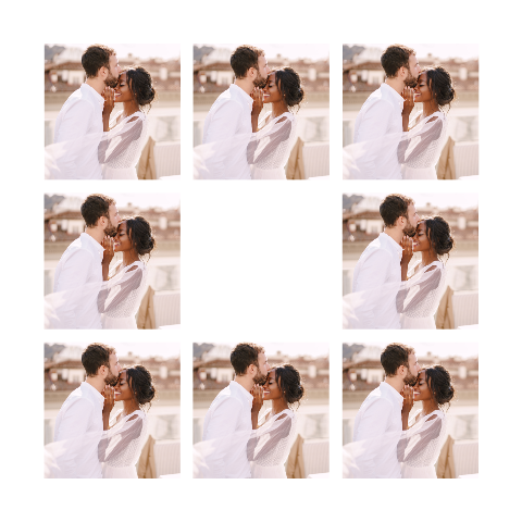 Hochzeitskarte Klappkarte quadratisch Fotocollage, selbst gestalten