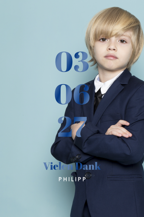 Dankeskarte Konfirmation mit großem Foto und hochglanz