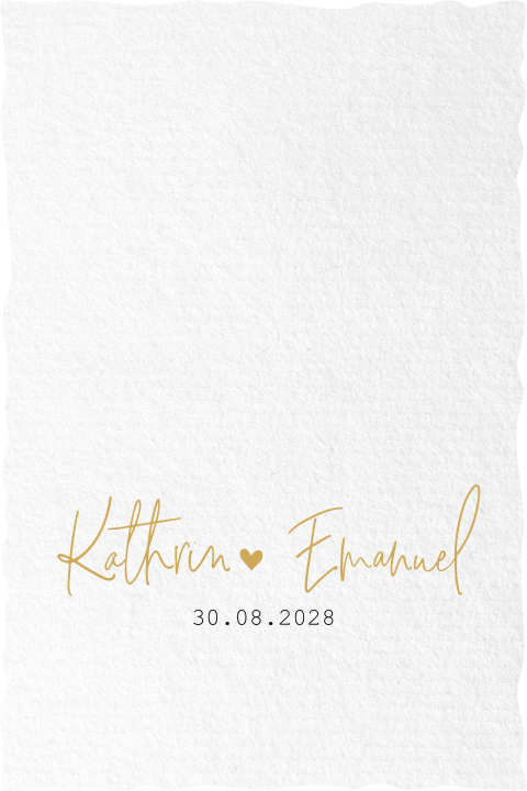 Hochzeitseinladung mit unebenem Rand und Büttenpapier-Look