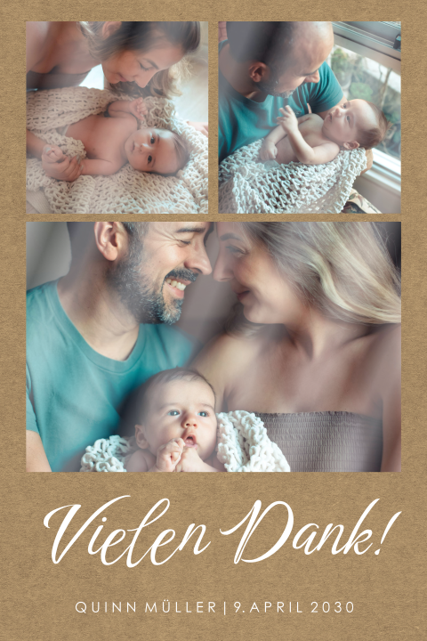 Geburtskarte mit Hochglanzfotos