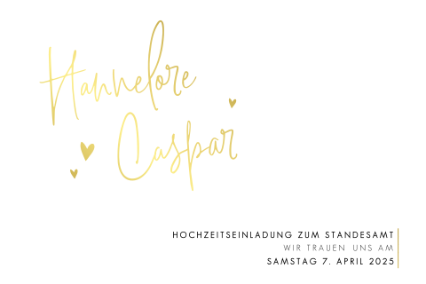 Schicke Standesamt Einladung mit elegantem Schriftzug