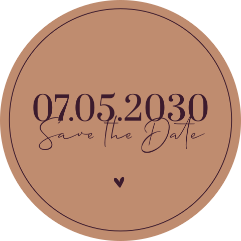 Schicke runde Save the date Karte