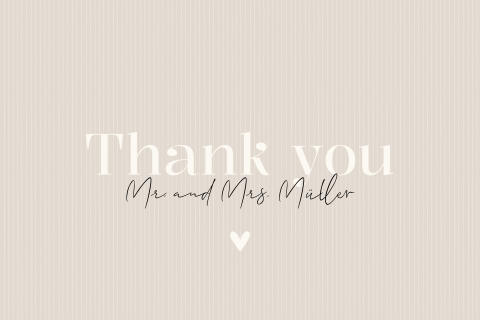 Dankeskarte Hochzeit mit elegantem Design und Foto