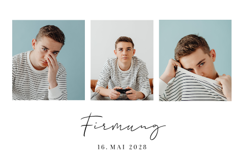 Klassische Einladung zur Firmung mit Fotos