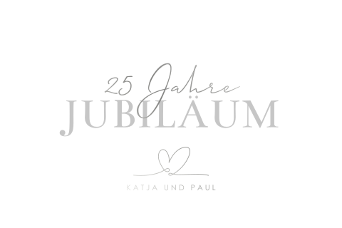 Moderne, schlichte Einladung zur Silberhochzeit mit Silberfolie