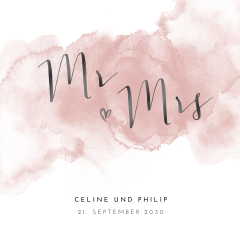 Elegante Hochzeitskarte mit Farbdesign