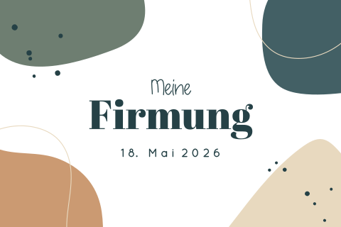 Einladung zur Firmung mit Farbflächen
