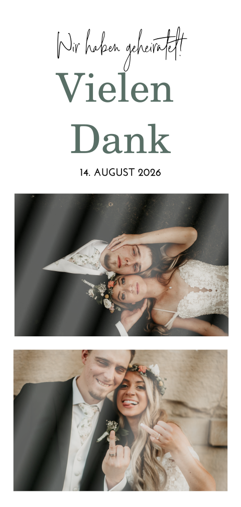 Fotostreifen Dankeskarte Hochzeit