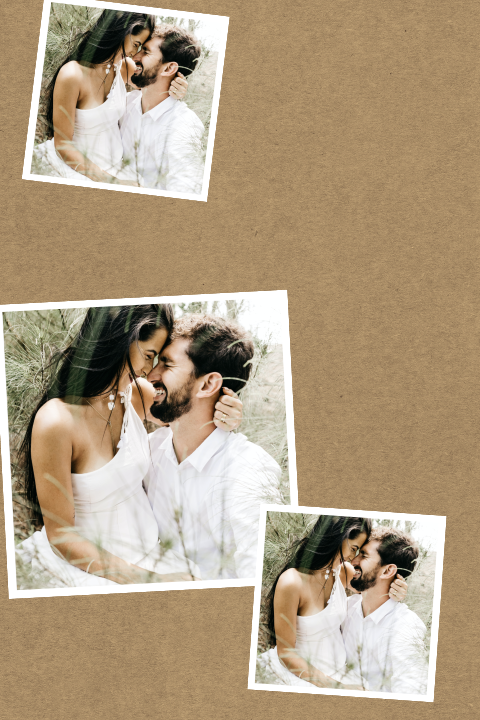 Kraftlook Dankeskarte Hochzeit mit 3 Fotos