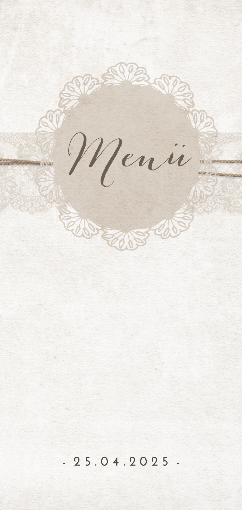 Vintage Menükarte mit Spitzen-Look