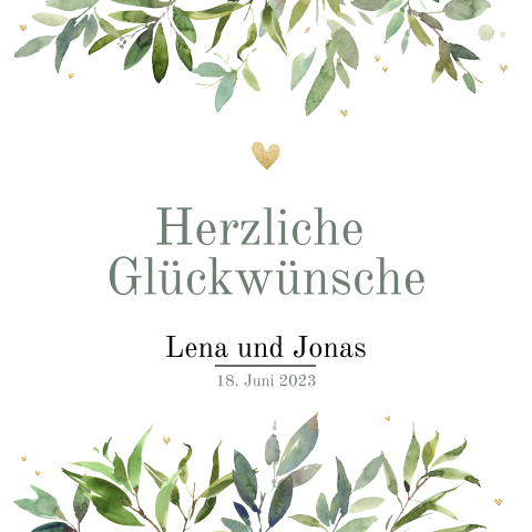 Fröhliche Gästebuchkarte mit Zweigen