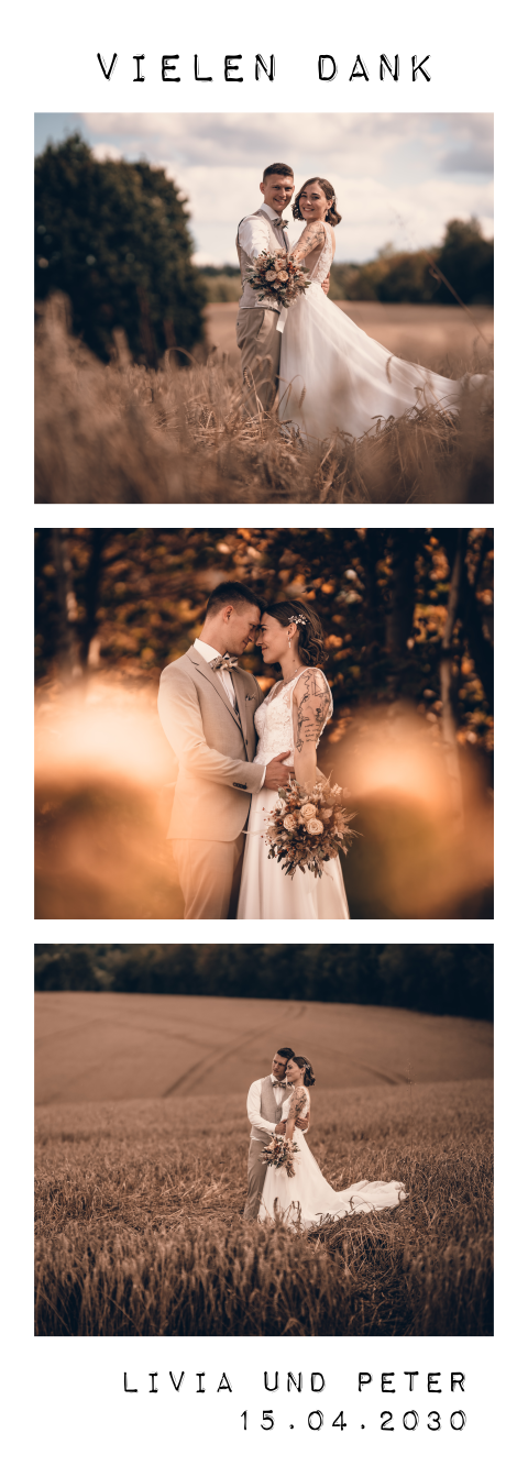 Magnetkarte mit eigenen Fotos als Dankeskarte Hochzeit