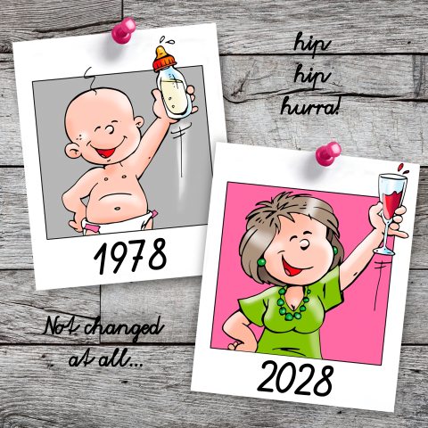 Lustige Einladungskarte mit Cartoon