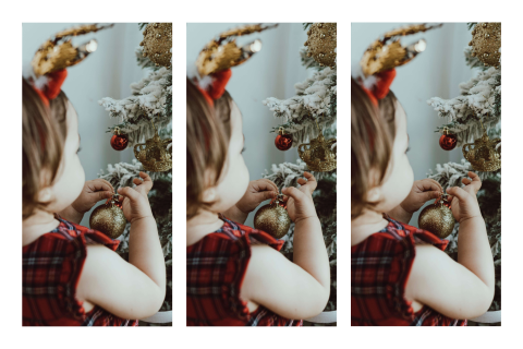 Weihnachtskarte Selbst Gestalten mit drei Fotos
