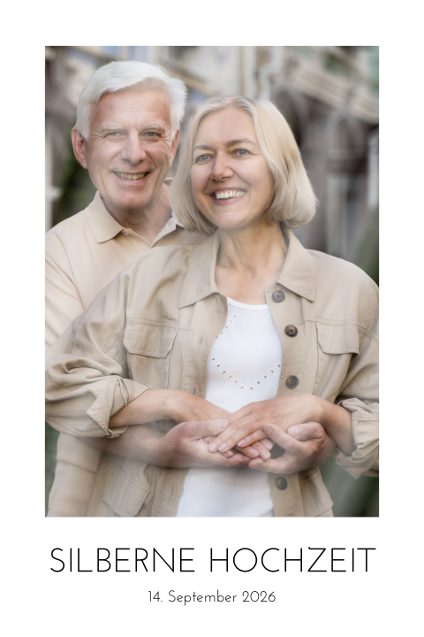 Einladung zur Silberhochzeit Polaroid