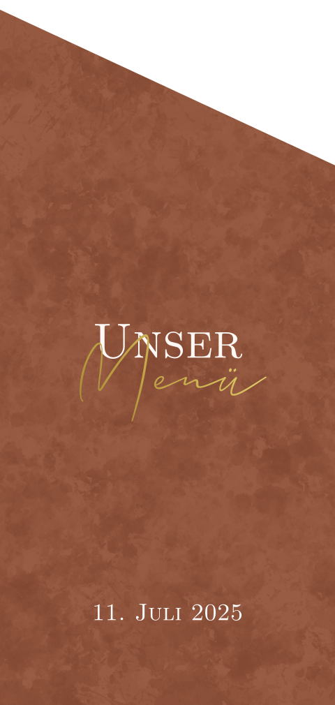 Tolle Menükarte in Braunton mit Goldfolie