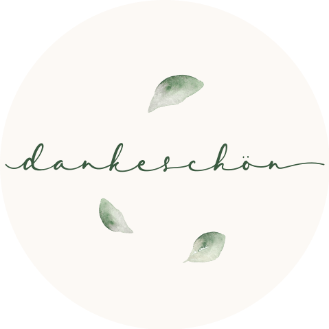 Aufkleber Trauer mit drei Blättern und typografisches Design