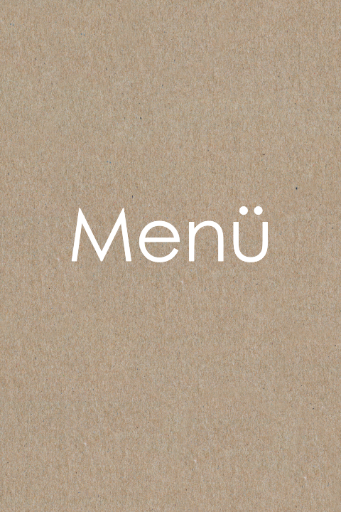 Doppelte Menükarte selbst gestalten im Hochformat auf Kraftpapier