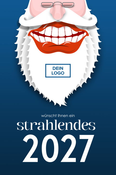 Geschäftliche Weihnachtskarte mit lächelnden Weihnachtsmann