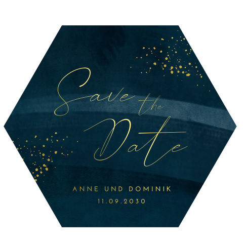 Schicke Save the date Karte mit Goldfolie
