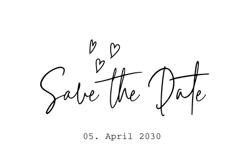 Save the date karte mit Herzen