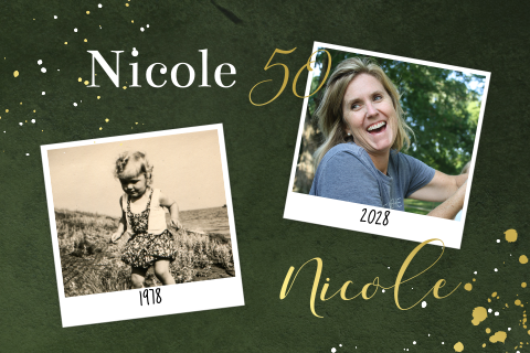 Einladung zum 50. Geburtstag mit elegantem Foliendruck