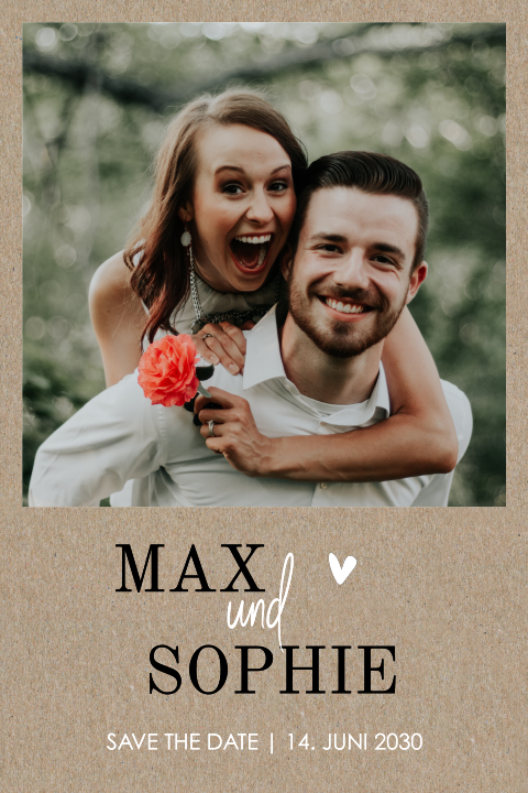 Hübsche Save-The-Date Karte mit Foto