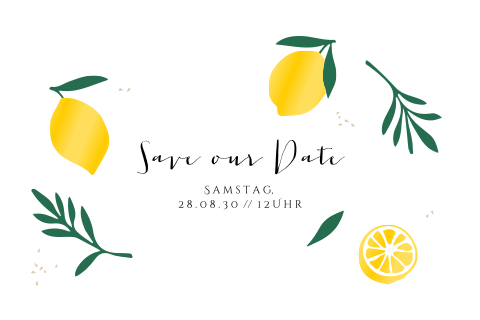 Zitronengarten Save the Date Karte
