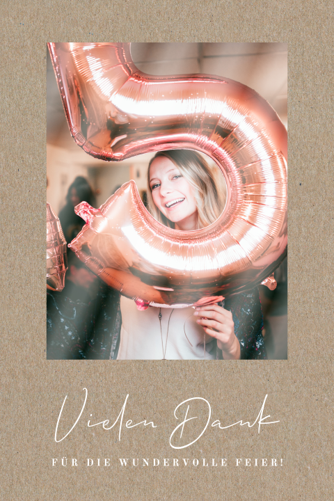 Dankeskarte Geburtstag selbst gestalten auf Kraftlook | Hochformat