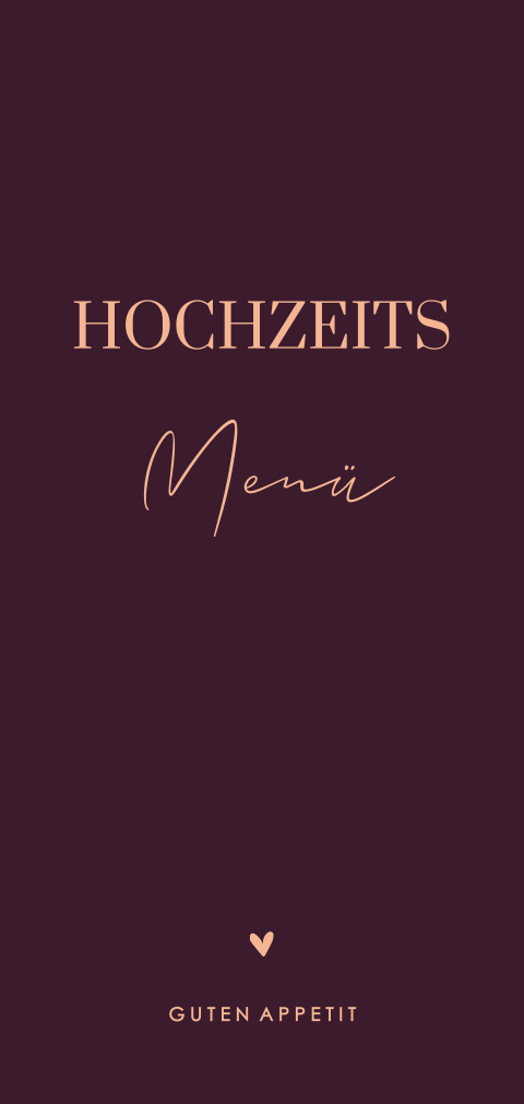 Schicke Menükarte in dunkelviolett