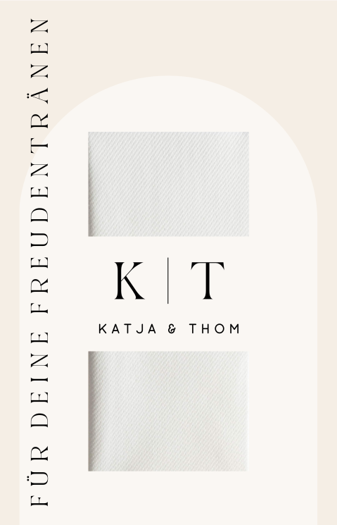 Einsteckkarte für Freudentränen beige schwarze Schrift | 2 Stück