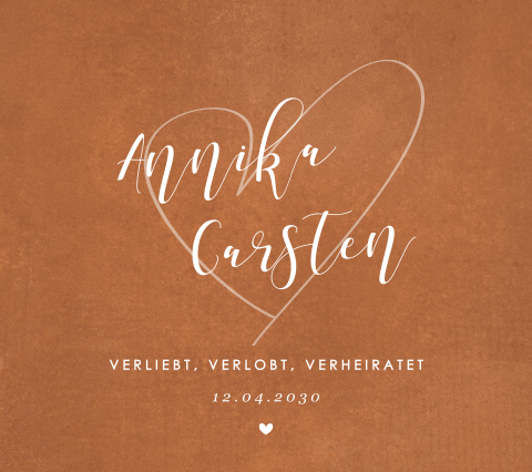 Vintage Hochzeitskarte mit dezentem Herz