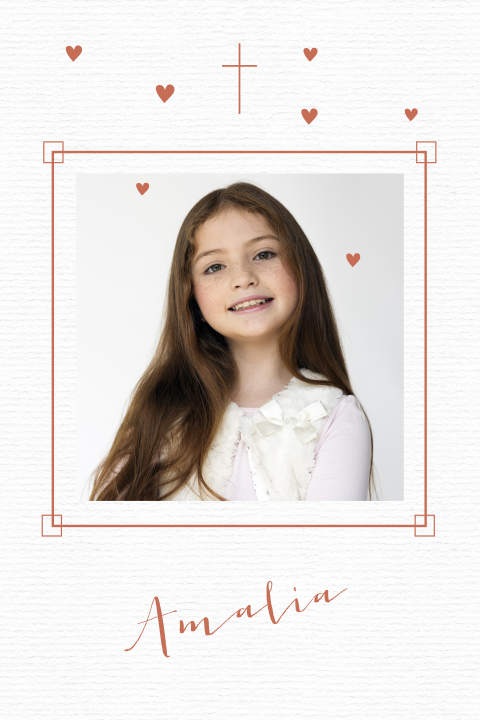 Hübsche Dankeskarte mit einem Regenbogen in Pastell und Herzen