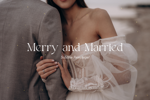 Dankeskarte Hochzeit Weihnachtlich mit Foto und Goldfolie