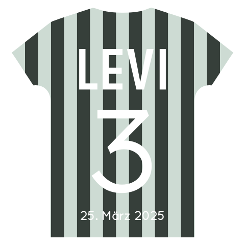 Originelle Geburtstagseinladung in der Form eines Fussballshirts