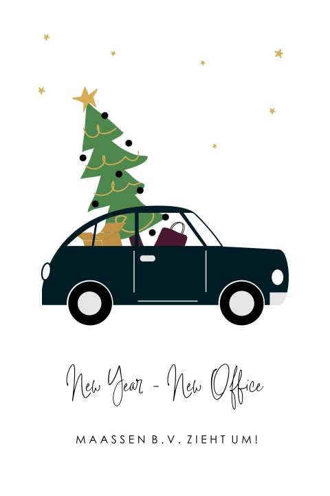 Geschäftliche Umzugskarte zu Weihnachten