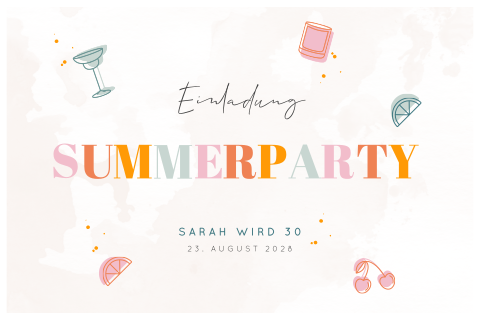Summerparty-Einladung zum 30. Geburtstag