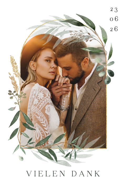 Magnetische Dankeskarte mit Zweigen