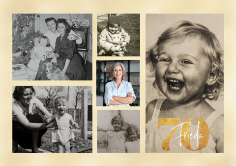 Tischset mit Fotocollage zum 70. Geburtstag