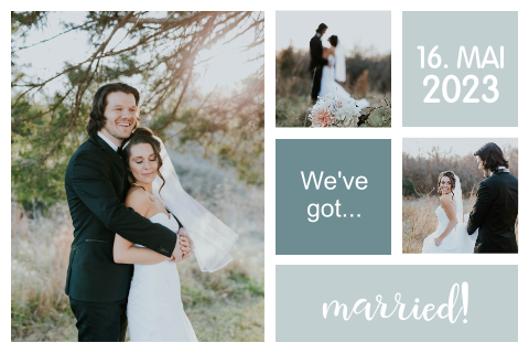 Wir-sind-verheiratet-Karte mit Fotocollage