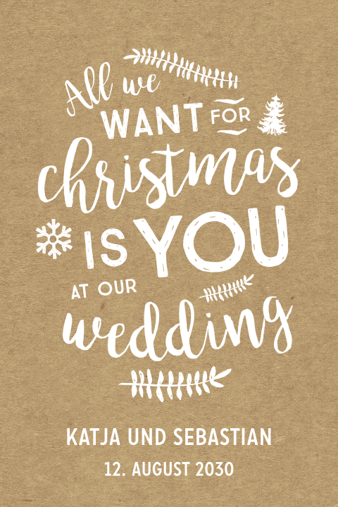 Save the date Karte im Weihnachtsstil runde Ecken