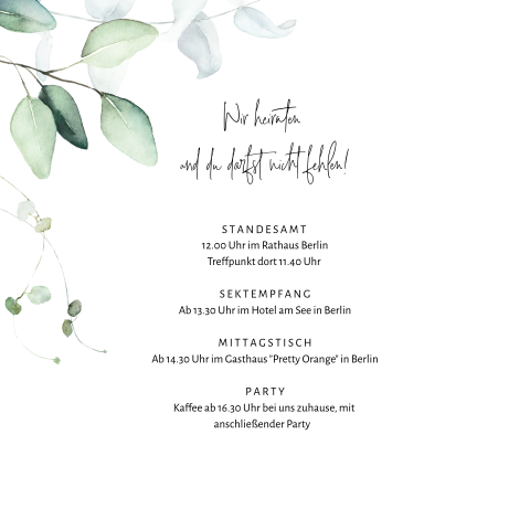 Einlegeblatt mit Zweigen und Blättern - Biotop